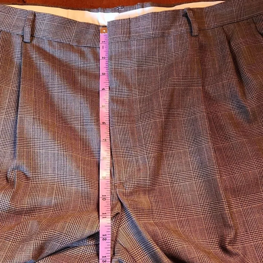 TownCraft Vintage 2 Piece Wool Coat & Pants Suit Set, 46L X 38, Brown Checks